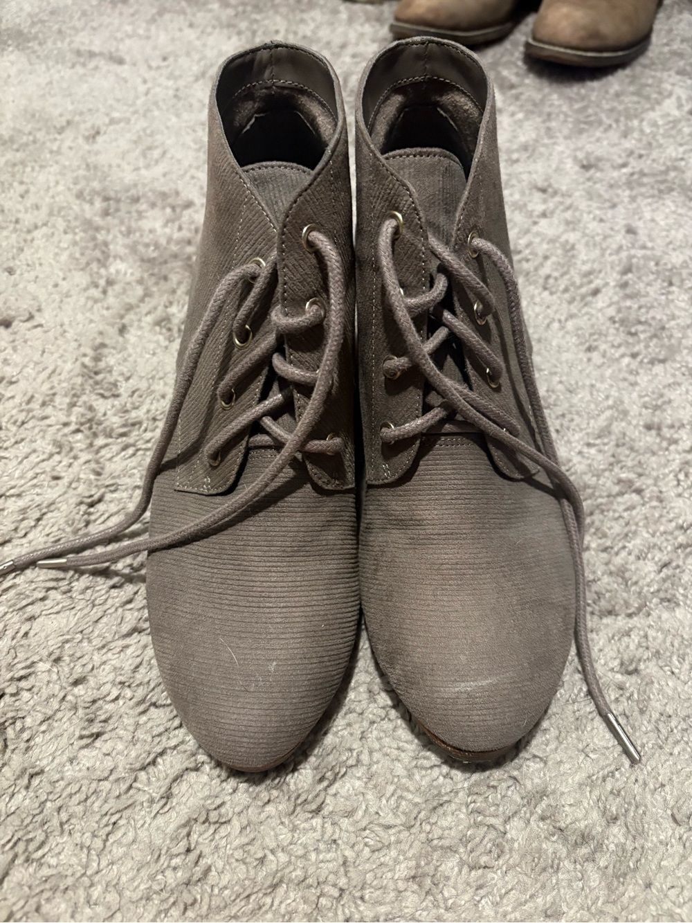 Dr. Scholl's Gray Lace-Up Ankle Boots